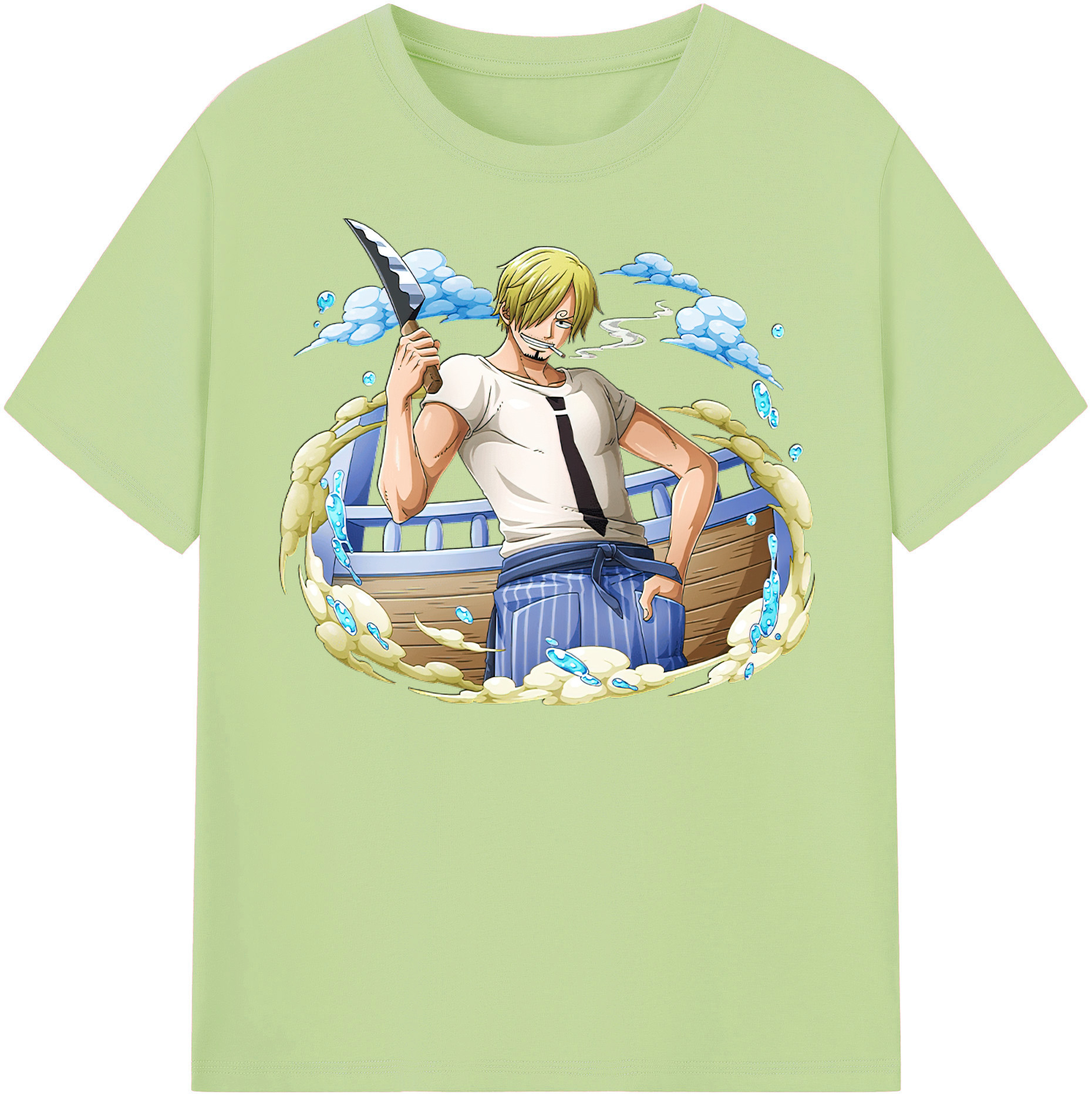 ワンピース サンジ ONE PIECE Sanji 綿100％半袖Tシャツ（フロントプリント）